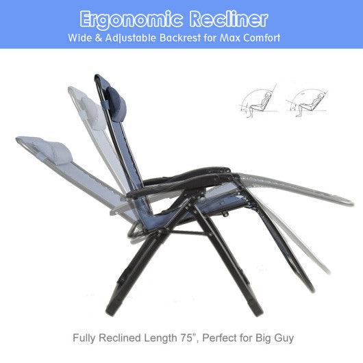 Oversize Lounge Chair with Cup Holder of Heavy Duty for outdoor-Navy at Set Shop and Smile