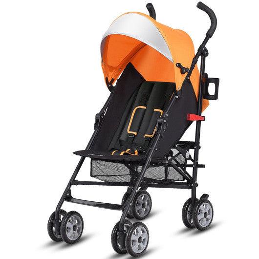 Folding Lightweight Baby Toddler Umbrella Travel Stroller-Orange at Set Shop and Smile