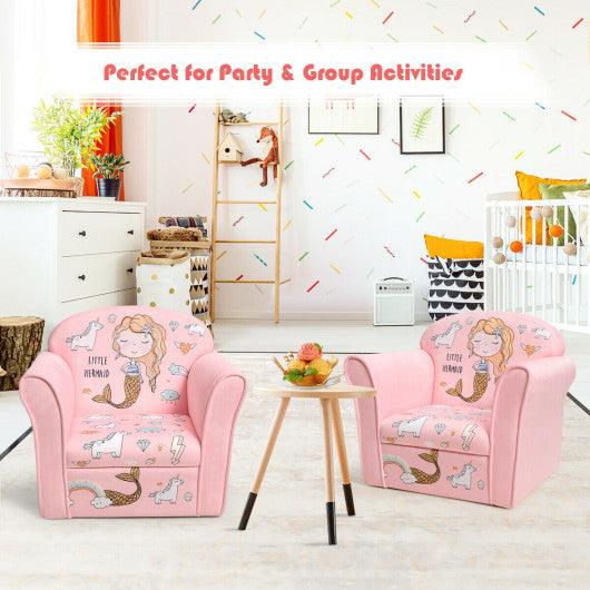 Kids Mermaid Armrest Couch Upholstered Sofa at Set Shop and Smile