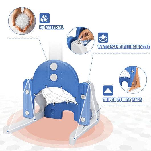 3 in 1 Kids Basketball Hoop Set with Balls-Blue at Set Shop and Smile