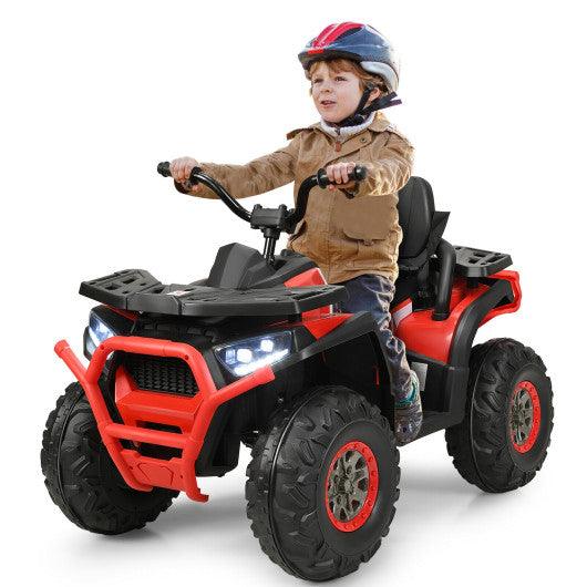 12 V Kids Electric 4-Wheeler ATV Quad with MP3 and LED Lights-Red at Set Shop and Smile