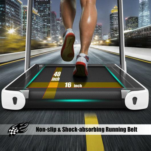 2-in-1 Electric Motorized Health and Fitness Folding Treadmill with Dual Display and Speaker-White at Set Shop and Smile
