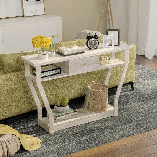 Modern Sofa Accent Table with Drawer-Gray at Set Shop and Smile