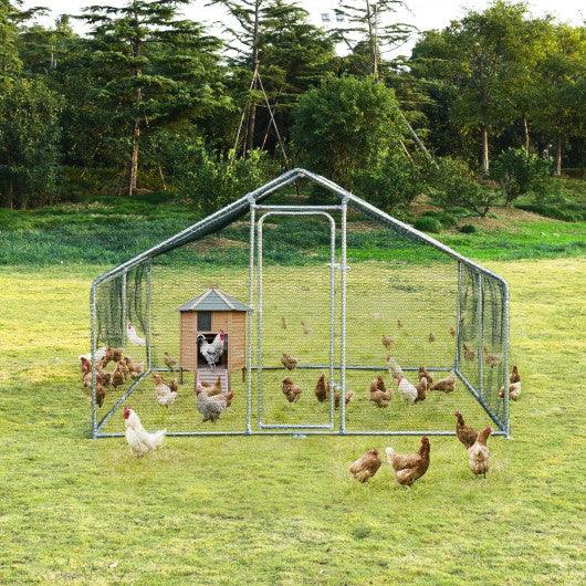 Large Walk in Shade Cage Chicken Coop with Roof Cover-13' at Set Shop and Smile