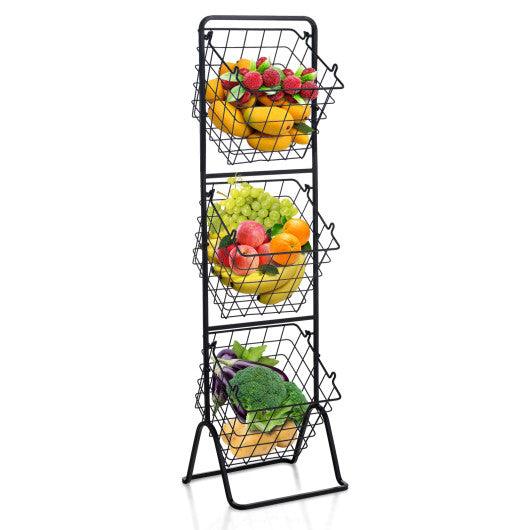 3-Tier Fruit Basket Stand with Adjustable Heights at Set Shop and Smile