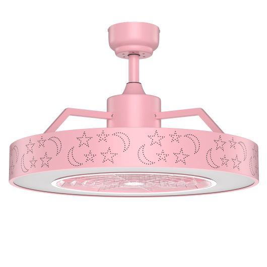 23 Inch Ceiling Fan with LED Light and Remote Control-Pink at Set Shop and Smile