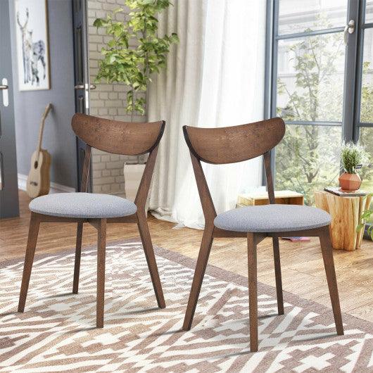 Set of 2 Dining Chairs Upholstered Curved Back Side at Set Shop and Smile