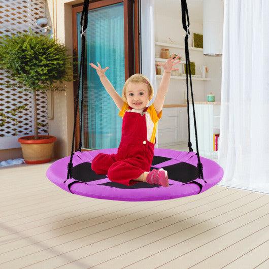 40 Inch Flying Saucer Tree Swing Indoor Outdoor Play Set-Purple at Set Shop and Smile