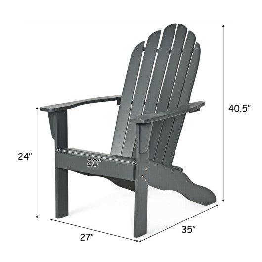 Acacia Wood Outdoor Adirondack Chair with Ergonomic Design-Gray at Set Shop and Smile