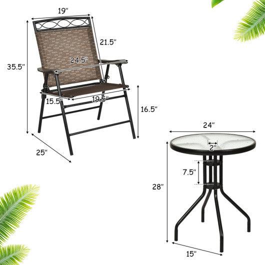 Patio Dining Set with Patio Folding Chairs and Table at Set Shop and Smile