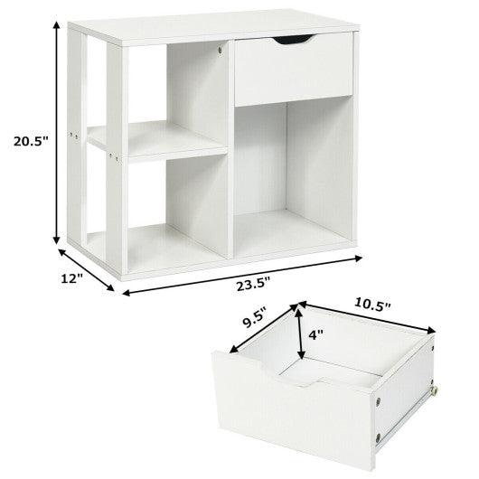 3-Tier Side Table with Storage Shelf and Drawer Space at Set Shop and Smile