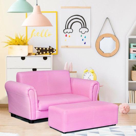 Soft Kids Double Sofa with Ottoman-Pink at Set Shop and Smile