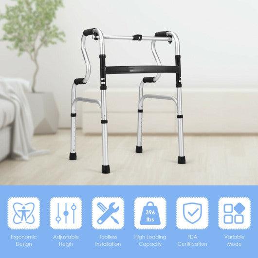 One-Button Folding Aluminum Walking Frame Walker at Set Shop and Smile