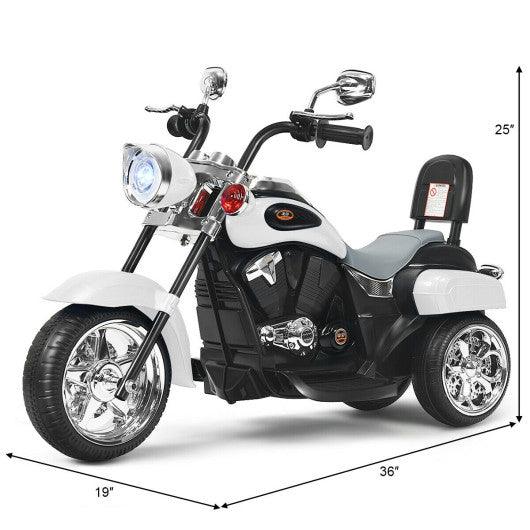 6V 3 Wheel Kids Motorcycle-White at Set Shop and Smile