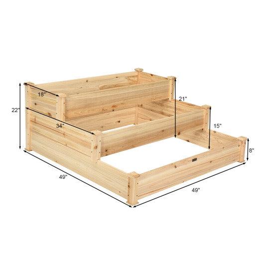 3 Tier Elevated Wooden Vegetable Garden Bed at Set Shop and Smile