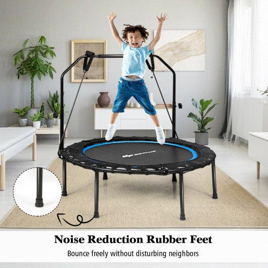 40 Inch Foldable Fitness Rebounder with Resistance Bands Adjustable Home-Blue at Set Shop and Smile