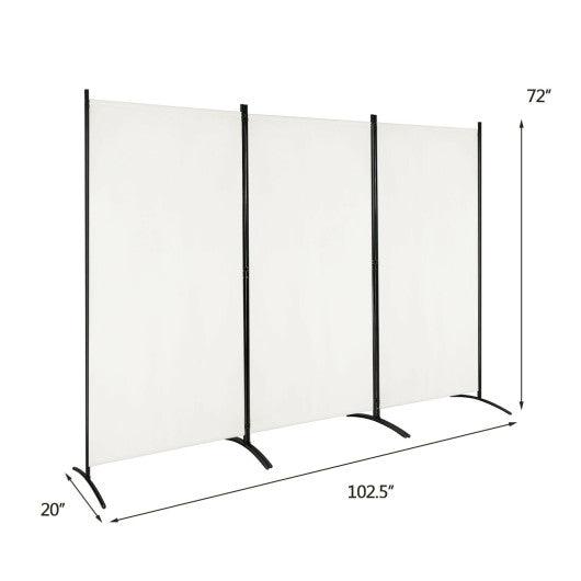 3-Panel Room Divider Folding Privacy Partition Screen for Office Room-White at Set Shop and Smile