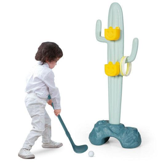 3-in-1 Cactus Toy Stand Sports Activity Center with Golf and Ring-Toss at Set Shop and Smile