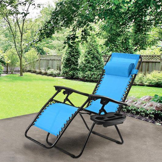Outdoor Folding Zero Gravity Reclining Lounge Chair-Light Blue at Set Shop and Smile