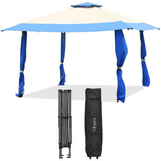 13 Feet x 13 Feet Pop Up Canopy Tent Instant Outdoor Folding Canopy Shelter-Blue at Set Shop and Smile