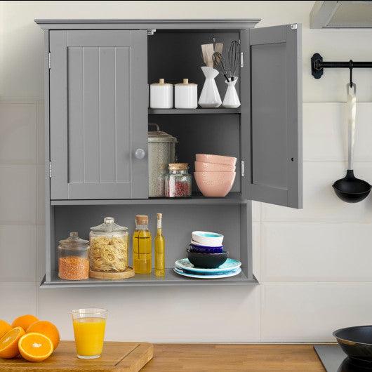 Wall Mount Bathroom Storage Cabinet -Gray at Set Shop and Smile
