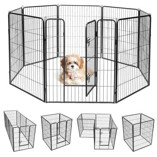 8 Metal Panel Heavy Duty Pet Playpen Dog Fence with Door-40 Inch at Set Shop and Smile