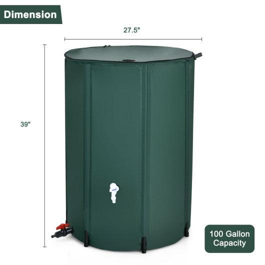 100 Gallon Portable Rain Barrel Water Collector Tank with Spigot Filter at Set Shop and Smile