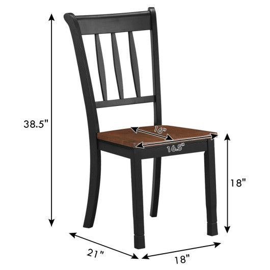 2 Pieces Solid Whitesburg Spindle Back Wood Dining Chairs-Black at Set Shop and Smile