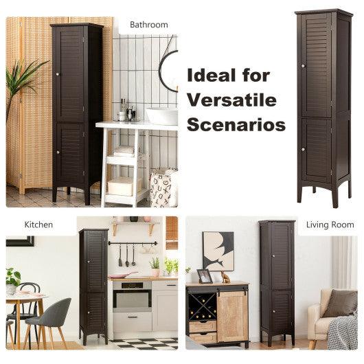 Freestanding Bathroom Storage Cabinet for Kitchen and Living Room-Coffee at Set Shop and Smile