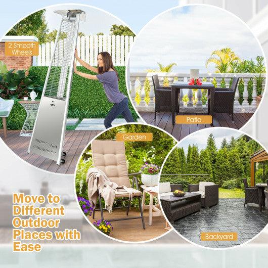 42 000 BTU Stainless Steel Pyramid Patio Heater With Wheels at Set Shop and Smile