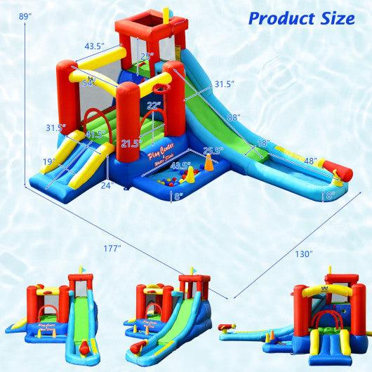 9-in-1 Inflatable Kids Water Slide Bounce House with 860W Blower at Set Shop and Smile