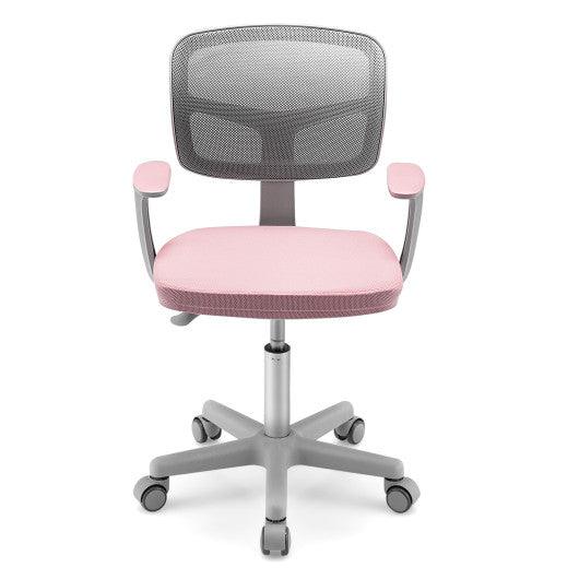 Adjustable Desk Chair with Auto Brake Casters for Kids-Pink at Set Shop and Smile