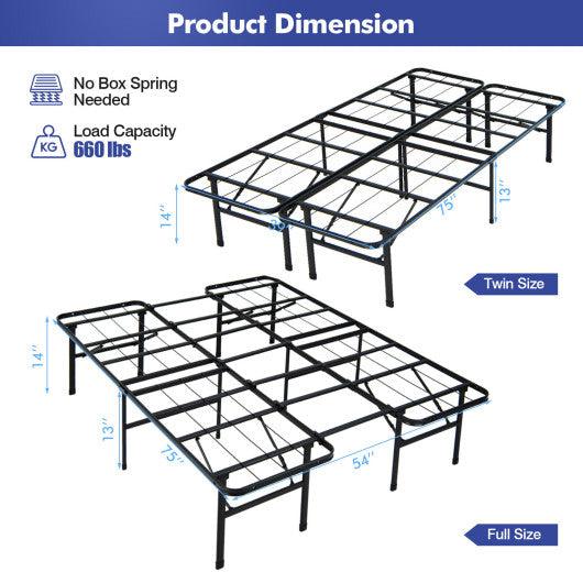 Queen/King Size Folding Steel Platform Bed Frame for Kids and Adults-Full Size at Set Shop and Smile