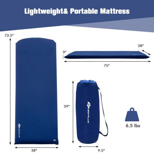 Self-inflating Lightweight Folding Foam Sleeping Cot with Storage bag-Blue at Set Shop and Smile