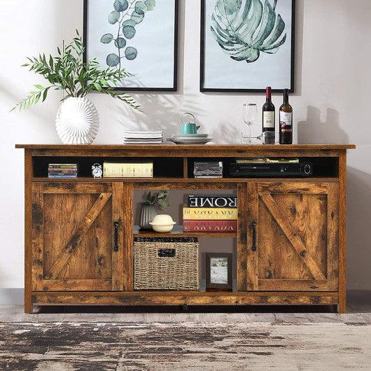 60”Industrial TV Stand Entertainment Center with Shelve and Cabinet-Brown at Set Shop and Smile