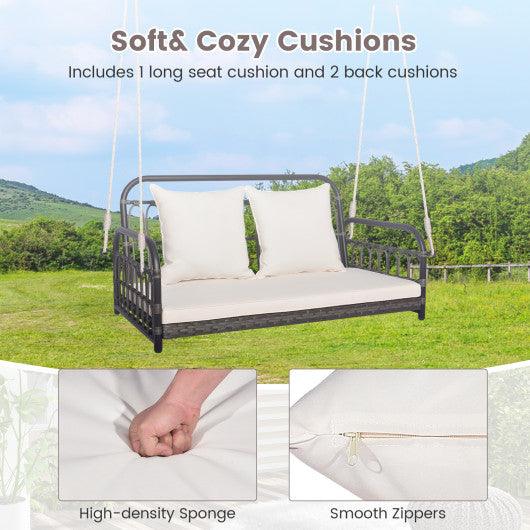 2-Person Outdoor Hanging Chair with Ropes-Gray at Set Shop and Smile