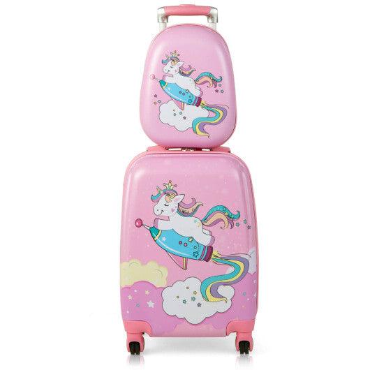 2 Pieces 18 Inch Kids Luggage Set with 12 Inch Backpack at Set Shop and Smile