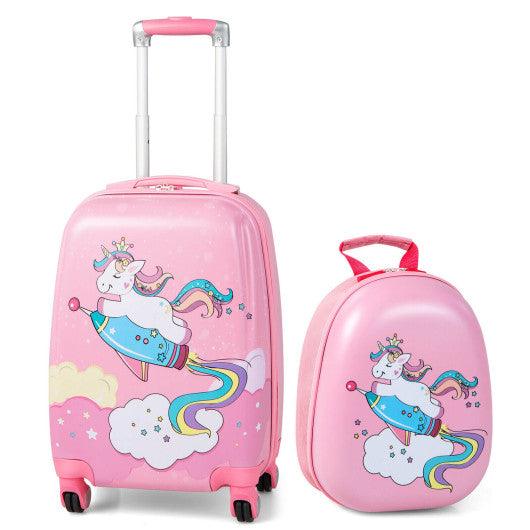 2 Pieces 18 Inch Kids Luggage Set with 12 Inch Backpack at Set Shop and Smile
