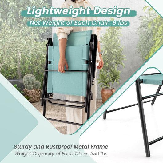 2 Set of Patio Dining Chair with Armrests and Metal Frame-Light Green at Set Shop and Smile