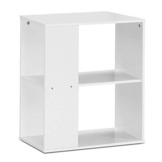 2-Tier Side End Table with Storage Shelves -White at Set Shop and Smile