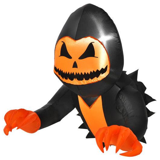 3.3 Feet Halloween Inflatable Pumpkin Head Ghost Broke Out from Window at Set Shop and Smile