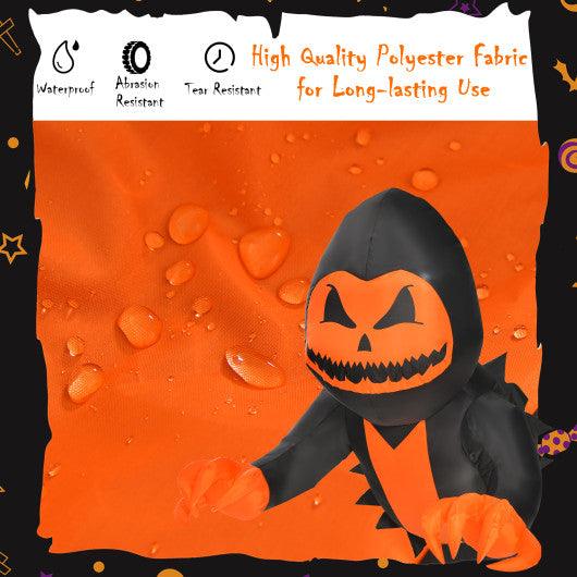3.3 Feet Halloween Inflatable Pumpkin Head Ghost Broke Out from Window at Set Shop and Smile