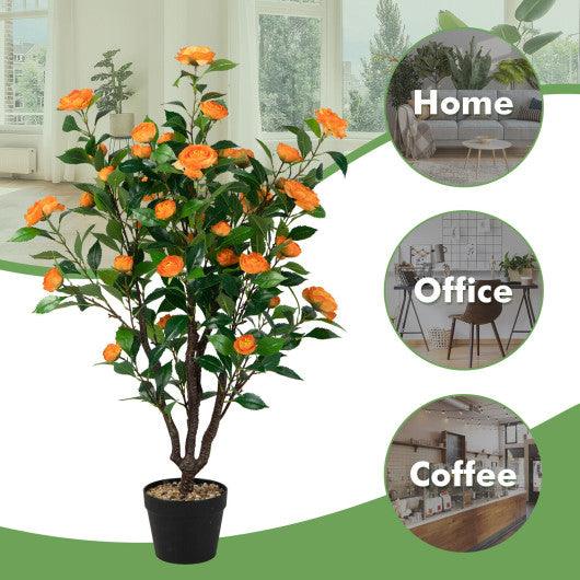 3.3 Feet Artificial Camellia Tree for Indoor and Outdoor - Costway - HZ10118 - Set Shop and Smile