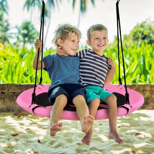 40 Inch Flying Saucer Tree Swing Indoor Outdoor Play Set-Pink at Set Shop and Smile