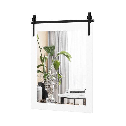 30 x 22 Inch Wall Mount Mirror with Wood Frame-White at Set Shop and Smile