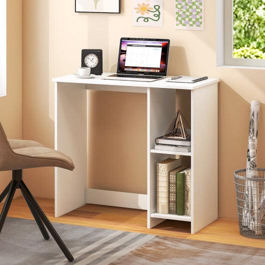 31.5 Inch Modern Home Office Desk with 2 Compartments-White at Set Shop and Smile