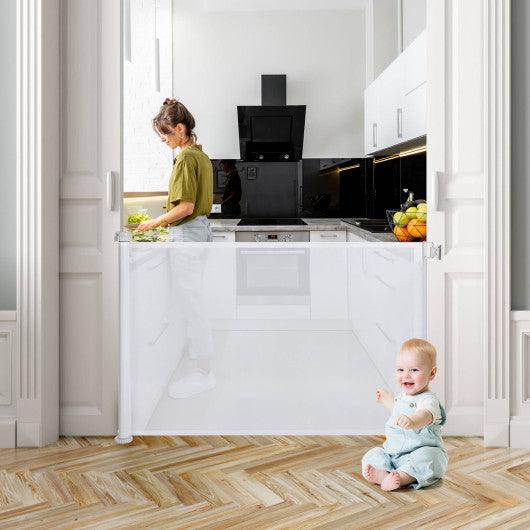 33 Inch Tall Retractable Mesh Safety Gate for Indoor and Outdoor Use at Set Shop and Smile