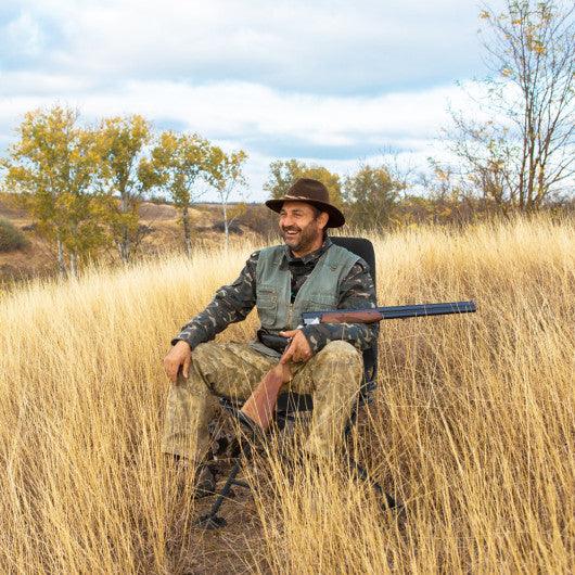 Swivel Folding Chair with Backrest and Padded Cushion-Black at Set Shop and Smile
