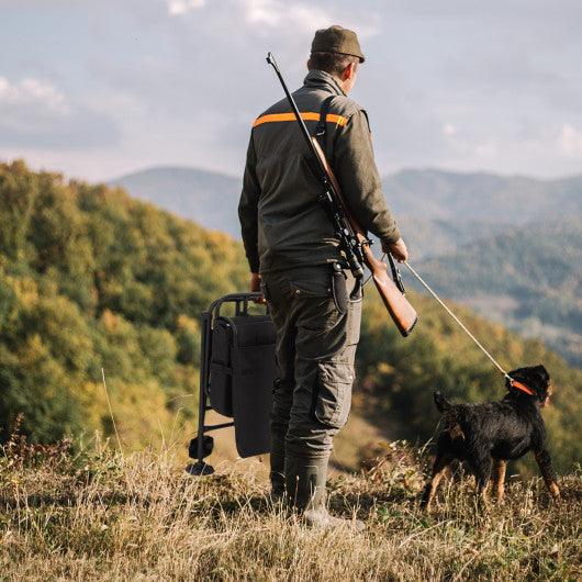 Swivel Folding Chair with Backrest and Padded Cushion-Black at Set Shop and Smile