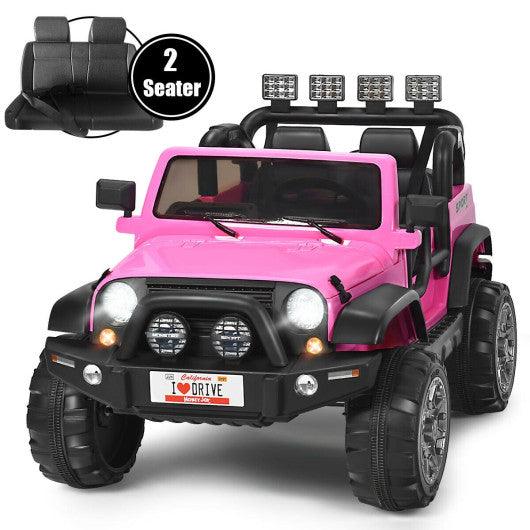 12V 2-Seater Ride on Car Truck with Remote Control and Storage Room-Pink at Set Shop and Smile